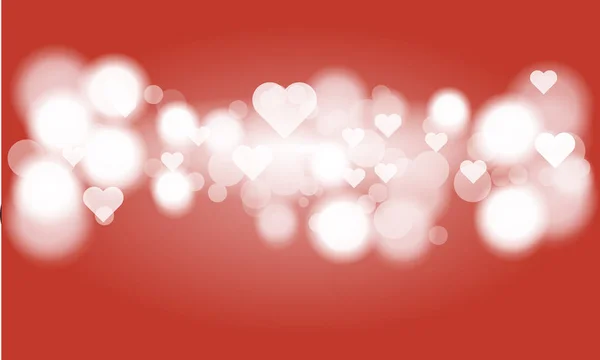 Blur heart bokeh for Valentines day holiday background. Luxury white light-colored. — Stock Vector