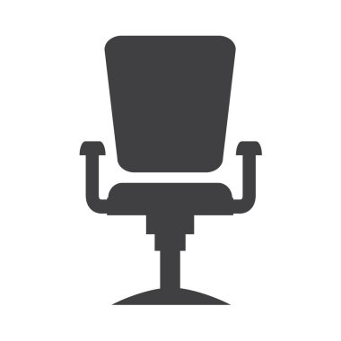 Modern ofis sandalye siluet. Düz tasarlamak vektör.