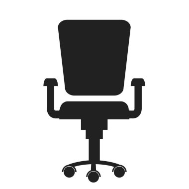 Modern ofis sandalye siluet. Düz tasarlamak vektör.