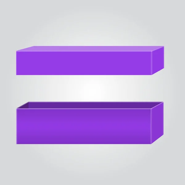 Lege doos voor uw huisstijl ontwerp en logo. Makkelijk te kleuren wijzigen. Trendy Violet of paarse kleur. — Stockvector