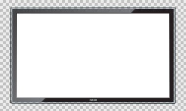 Yansıma ile modern Led Tv ekran. İzole vektör.