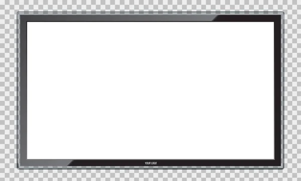 Yansıma ile modern Led Tv ekran. İzole vektör.