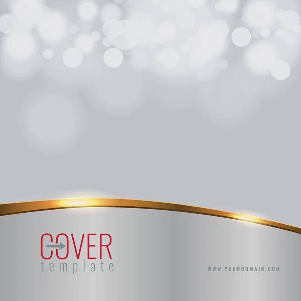 Vector Elegante fondo de diseño de portada de negocio con efecto de línea dorada. Desenfoque bokeh . — Vector de stock
