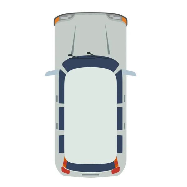 Hatchback Car vista superior. Vetor de design de estilo de cor realista e plana . —  Vetores de Stock