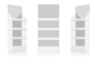 POS mockup - önden görünümü görüntüler. Düz ve katı renk tasarlamak vektör