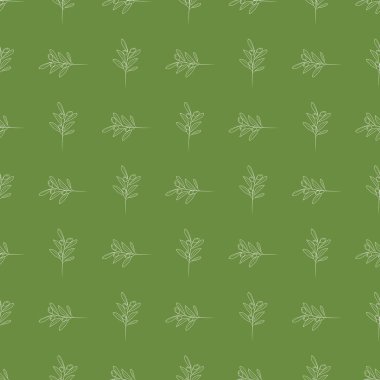 Zeytin dalı trendy çizgi stili resim ile sorunsuz vektör desen.