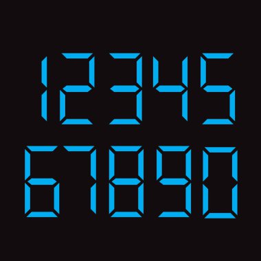 Dijital yazı tipleri yalnızca sayı. Resimli vektör.