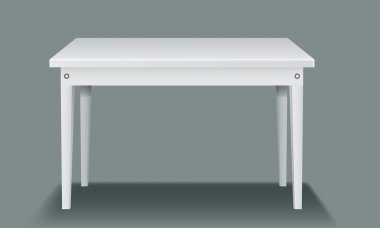 Beyaz boş tablo ile dört bacağı ve yan görünüm.