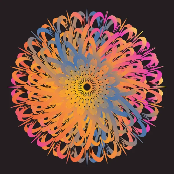 Этнический цветочный красочный племенной круг мандала. Абстрактная геометрия . — стоковый вектор