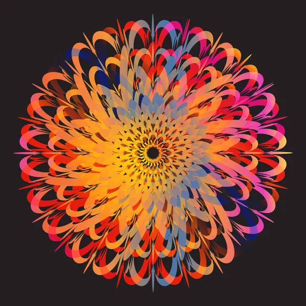 Etnische floral kleurrijke tribal cirkel mandala. Abstracte geometrie cirkel. — Stockvector