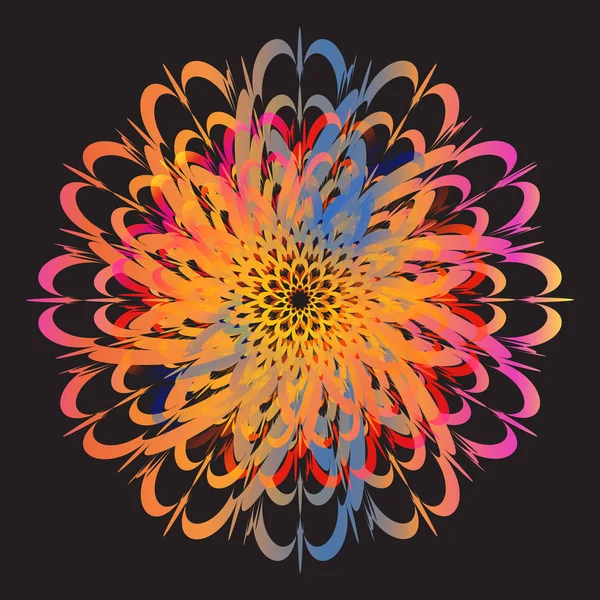 Etnische floral kleurrijke tribal cirkel mandala. Abstracte geometrie cirkel. — Stockvector