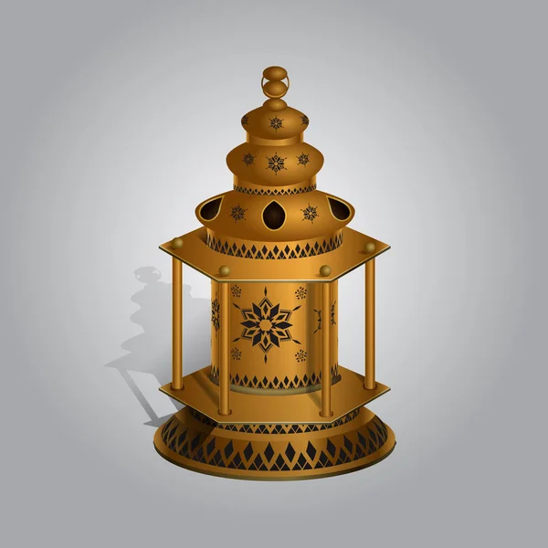 Realistic vector Ramadan lamp or lantern mock up for greeting card or poster. — Stock Vector