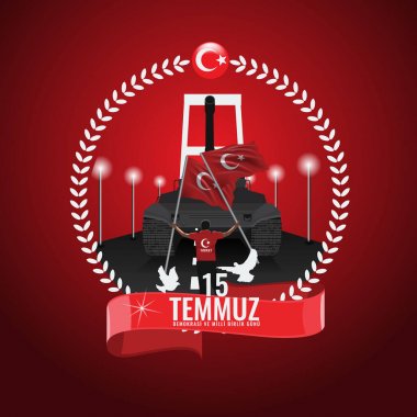 15 Temmuz günü Türkiye vektör. Demokrasi ve Ulusal Birlik günü Türkiye'nin 15 Temmuz başlık Türkçe tercümesi olduğunu.