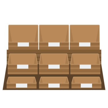 Vektör boş bakkal kutuları mağaza veya Market.