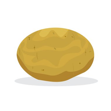 Düz ve katı renk tasarımı ile vektör tek patates. Organik gıda.