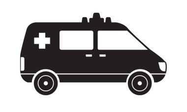 Modaya uygun ambülans silueti. Hastane ya da tıbbi konsept tasarım işareti. resimleme.