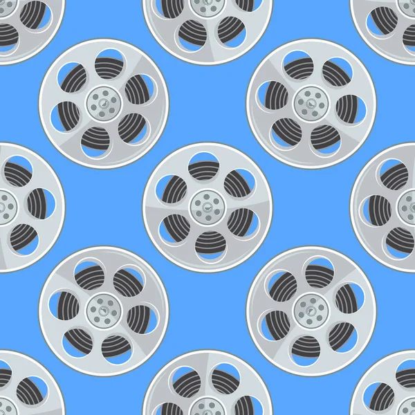 Film Reel sömlöst mönster. Cinema Movie Reel textur med platt och fast färg. illustration — Stockfoto