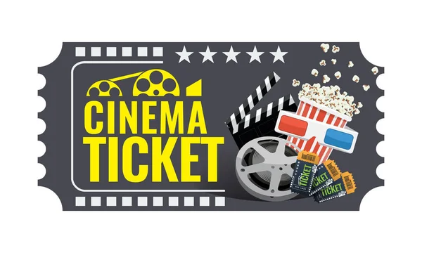 Diseño de plantilla de muestra de ticket de cine. Ilustración vectorial de moda — Vector de stock