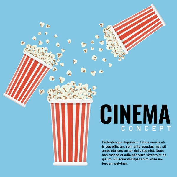 Popcorn für Ihr Design mit Copyspace. Vektorillustration. — Stockvektor