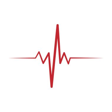 Katı kalp ritmi EKG simgesi. Kalp atışı sembolü. Vektör İllüstrasyonu.