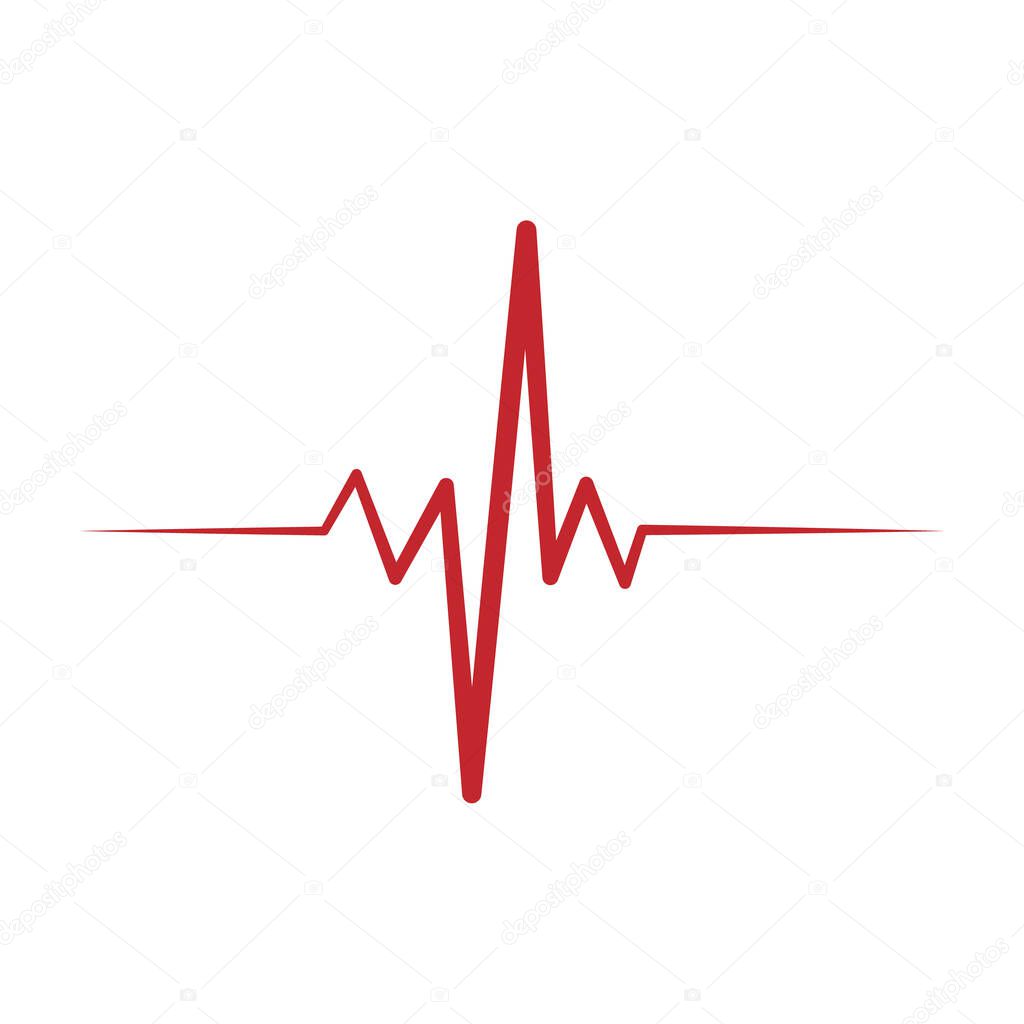 Solid heart rhythm ekg icon. Cardio heartbeat symbol. Vector Illustration.