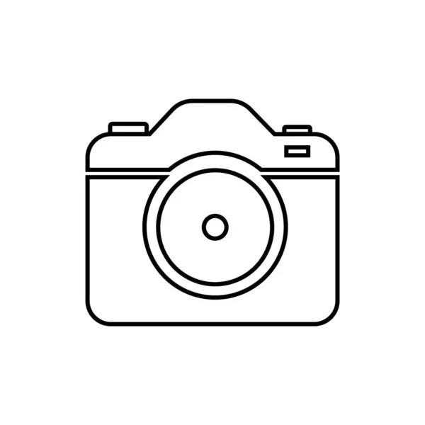 Icono de la cámara con estilo de línea. Símbolo de cámara fotográfica aislada. Ilustración vectorial . — Vector de stock