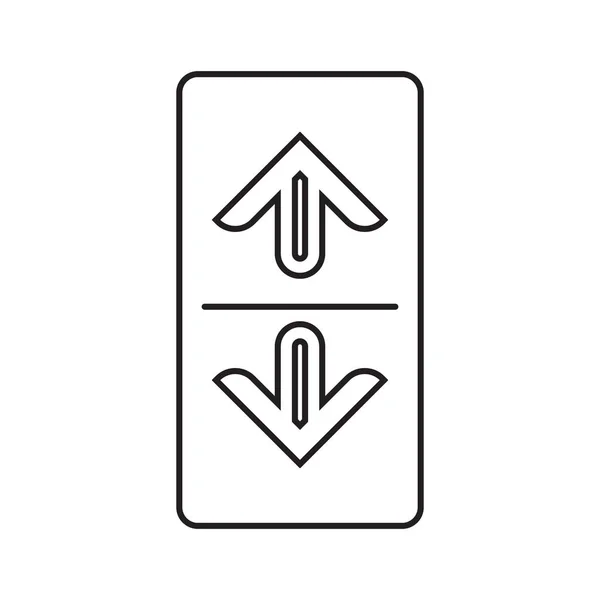 Fahrstuhl- oder Lift-Tasten-Symbol. Aufzugstasten rauf und runter. Vektorillustration. — Stockvektor