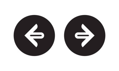 Web ya da uygulama için sağ sol ya da sonraki ve önceki basit oklar. Vektör illüstrasyonu.