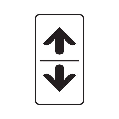 Asansör veya asansör düğmeleri simgesi. Asansör düğmeleri aşağı yukarı. Vektör illüstrasyonu.