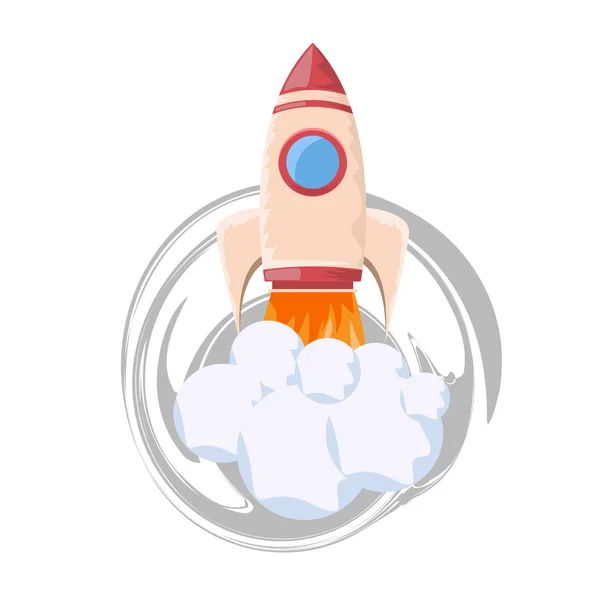 Startup rocket illustration. Flat and solid color style vector illustration. — Stock Vector
