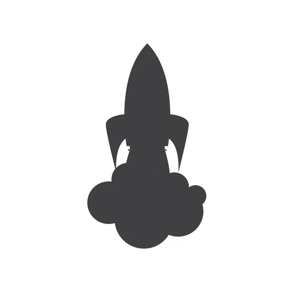 Raketensilhouette Ikone. Startup-Zeichen flache Farbvektor-Illustration. — Stockvektor