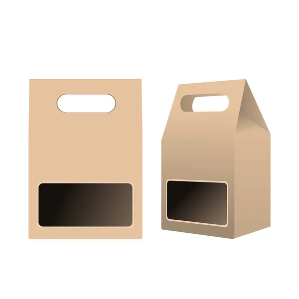 Template food cardboard package. Front and side view. High detailed realistic vector illustration. — Stock Vector