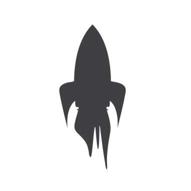 Roket siluet simgesi. Başlangıç işareti düz renk vektör çizelgesi.