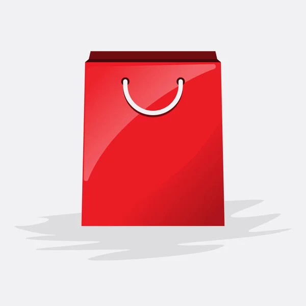 Einkaufspapier rote Tasche mit Copyspace. Vektorillustration — Stockvektor