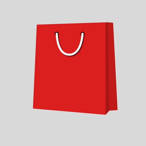 Einkaufspapier rote Tasche mit Copyspace. Vektorillustration — Stockvektor