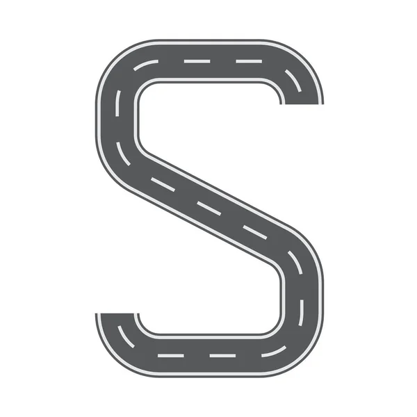 Yol ya da sokak yazı tipi için S harfi. Düz ve katı renk vektörü çizimi. — Stok Vektör