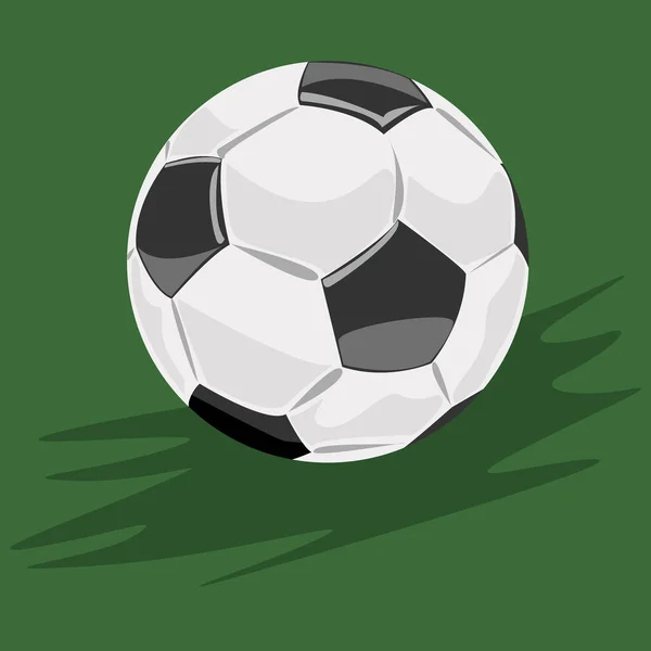 Fotbalový míč s kresleným stylem a ručně kresleným. Plochý a jednobarevný vektor ilustrace. — Stockový vektor