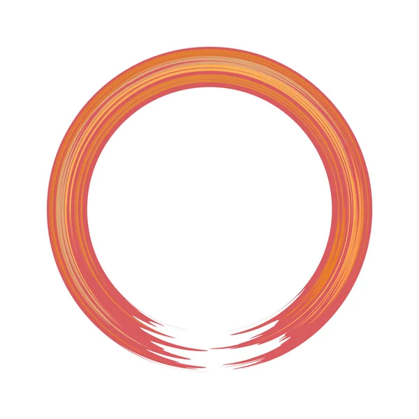 Handgeschilderde acrylcirkel of ronde rand. Vlakke en solide kleur vector illustratie. — Stockvector