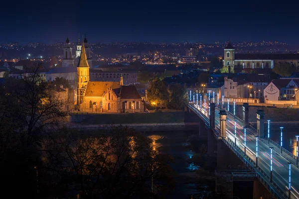 Panorama över floden och staden Kaunas. — Stockfoto