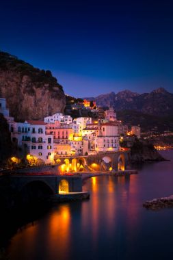 Night view of Amalfi clipart