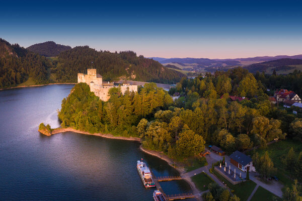 Medieval castle in Niedzica by lake Czorsztyn, Poland