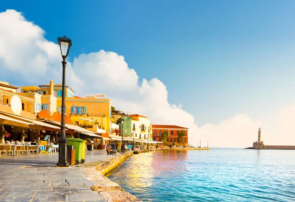 Utsikt Över Den Gamla Hamnen Chania Kreta Grekland — Stockfoto