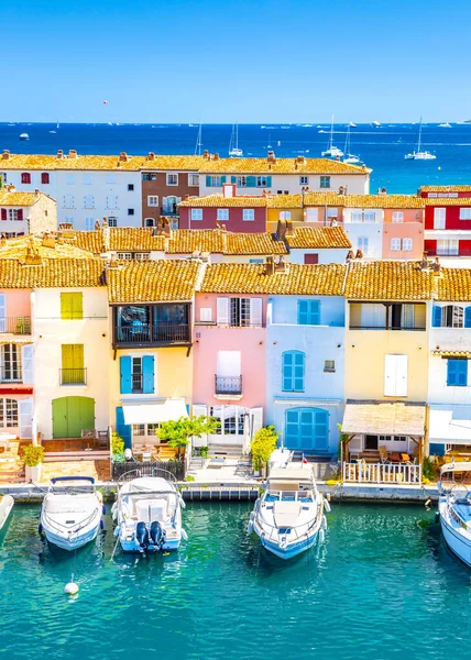 View Of Colorful Houses And Boats In Port Grimaud During Summer Day-Port Grimaud