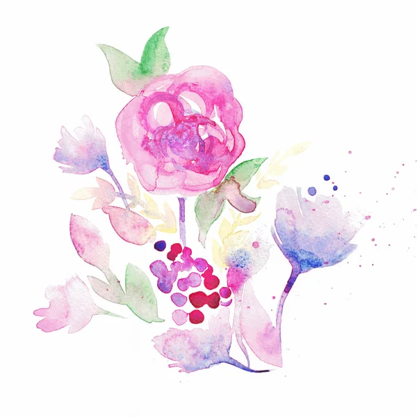 Rose paint, watercolor illustration