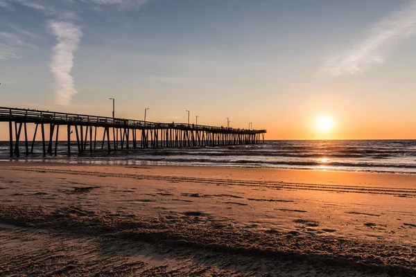 Muelle Pesca Del Paseo Marítimo Virginia Beach Amanecer —  Fotos de Stock