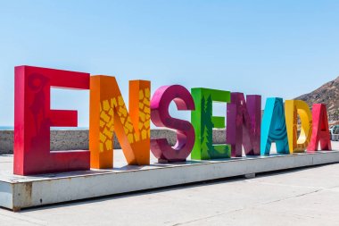 City Name of Ensenada in Giant Colorful Letters clipart