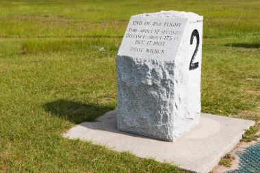 Stone Marker For Second Landing Site of Wright Brothers clipart