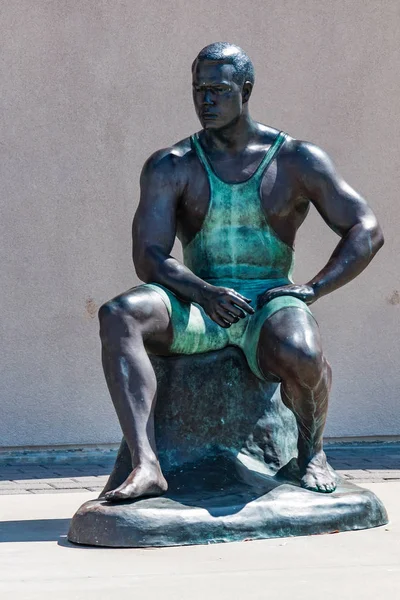Estatua del luchador olímpico Wes Barnett — Foto de Stock