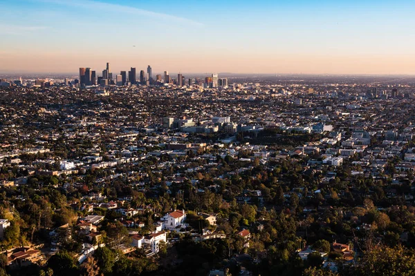 Los Angeles California 2017 November Légi Panorámás Kilátás Nyílik Belvárosi — Stock Fotó