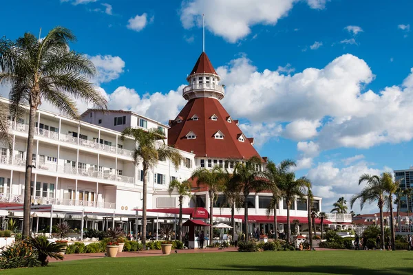 Coronado Kalifornien Januari 2018 Huvudbyggnaden Och Gården Hotel Del Coronado — Stockfoto